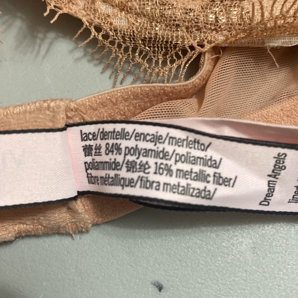 Victoria Secret Dream Angels Lined Demi Lace Beige Bra Size 32D - Picture 10 of 11